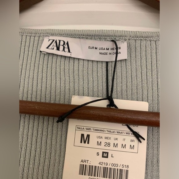 NEVER WORN Zara green ribbed crop top - Picture 3 of 3